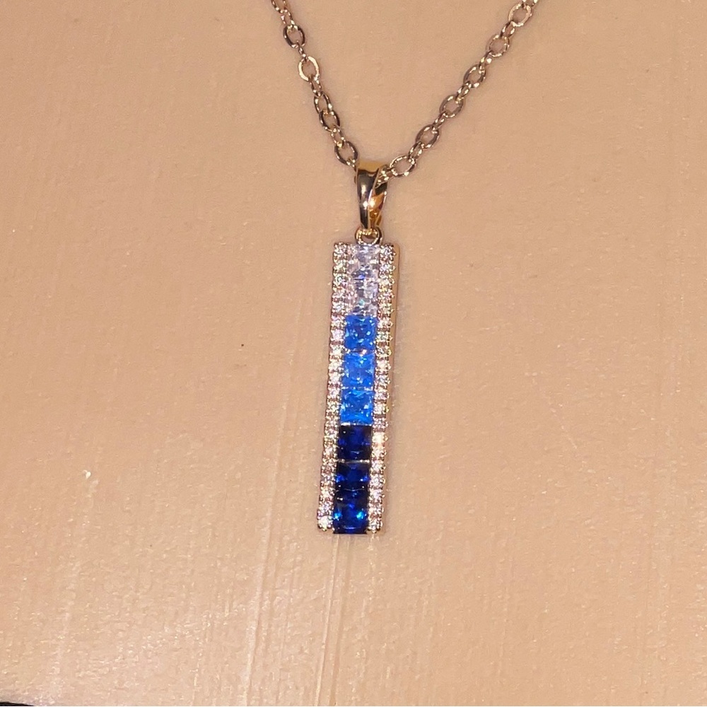 VINCE CAMUTO Blue Ombré CZ Necklace - Picture 12 of 12